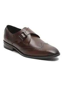 TEAKWOOD LEATHERS Men Brown Solid Genuine Leather Formal Monks Shoes