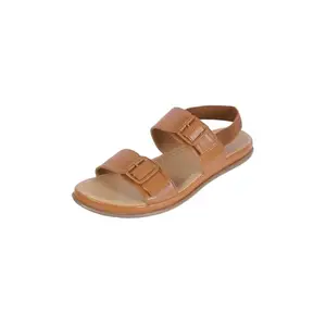 Metro Women Tan Synthetic Double Buckle Casual & Comfort Slingback Sandals UK/7 EU/40 (44-194)