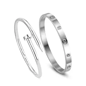 MIAMI bracelet for women Stylish Bangles for women Adjustable Anti Tarnish Bracelet for girls 2 rose gold Kada for Women Accessories Anti Tarnish Jewellery Stainless Steel Cuff Bracelet gifts Combo