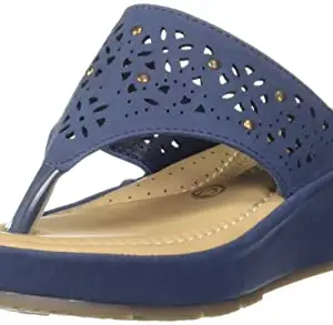 Bata womens Catherine Thong Blue Wedge Sandal - 6 UK (6719076)