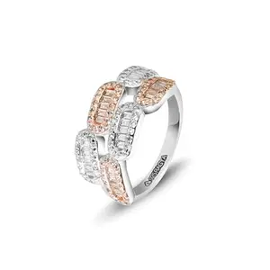 Ragya Jewels Rhodium And Rose Gold Plated 925 Sterling Silver Ember Rose Gold Elegance Ring Gor Girls And Womens