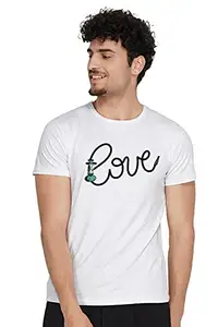 Fflirtygo Regular Fit Men's Cotton T-Shirt, Hookah Love Printed Stylish | Latest Men t-Shirt White Color