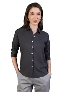 Urbano Fashion Women's Modal Viscose Full Sleeve Regular Fit Casual Solid Shirt with Regular Collar
