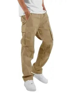 WEREFLEX Cargo for Men || Cotton Cargo Pant || Drawstring Waist Pant (Also Available in Plus Sizes) (W-Cargo-01-04)