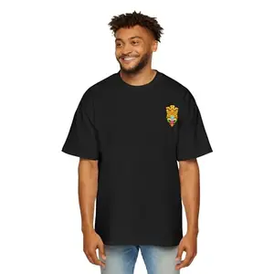 Oversized Tiki Face Graphic T-Shirt, Made in India, Black (Medium)