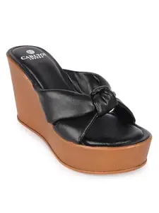 Carlton London women Fashion Sandal,Black,UK-6