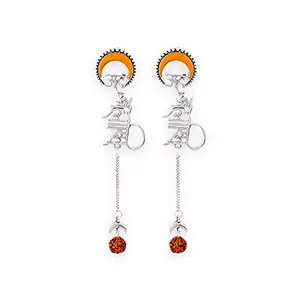 Voylla Aham Brahmasmi Inscription Long Drop Earrings