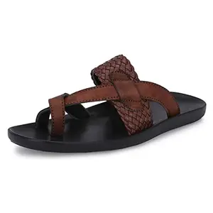 AZZARO BLACK Men's Synthetic Slipper/flipflop,Brown,10 size