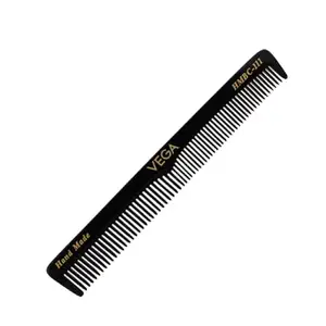 Vega General Grooming Hair Comb, (India's No.1* Hair Comb Brand)For Men and Women Black, Handmade, (HMBC-111)