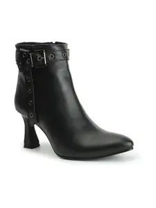 Elle Women's Fashionable Zip Boots Colour-Black, Size-UK 5