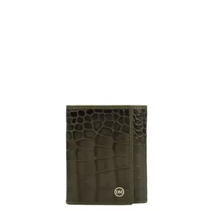 Da Milano Green RFID Protected Leather Trifold Wallet for Men with Multicard Slot (0705D)