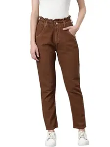 SHOWOFF Women's High-Rise Clean Look Non Stretchable Camel Brown Regular Fit Jeans-GZ-5550_CamelBrown_28