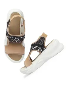 TRYME Trendy Printed Platform Floater sandals For Women And Girls