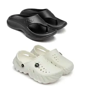 ASIAN Men's Combo Pack of 2 Casual Walking Daily Used Flip-Flop & Slipper with Lightweight Design Chappals For Men's & Boy's