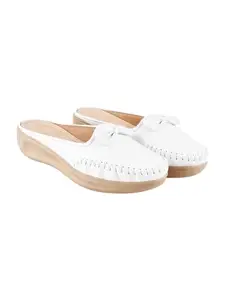 Shoetopia Womens B-1 White Loafer - 9 UK (B-1-White)