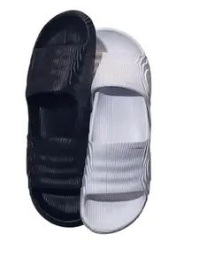 Unisex Slides, Black and White, Slippers (Black & White, UK Footwear Size System, Adult, Women, Numeric, Medium, 9)