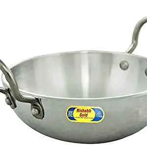 India Pride Rishabh Gold Aluminum Kadai (ISI Mark) with Stainless Steel Unbreakable Handle (Baby Size (8.5 * 18.5 cm)(1.5 LTR)) price in India.
