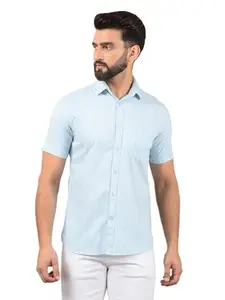 Crimsoune Club Men's Green Vertical Stripes 100% Cotton Shirt (L)