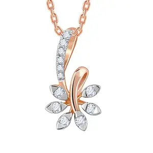 GIVA 18K Rose Gold Dewdrop Blossom Diamond Pendant|Gold Gifts for Women & Girls| With Certificate of Authenticity & BIS-Hallmarked Gold Jewellery
