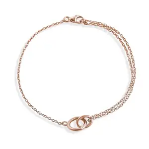 MABEL 925 Sterling Silver Rose Gold Plated Connection Bracelet, Gift for Girlfriend and Women, With Certificate of Authenticity, 6 Month Warranty, Lifetime Plating Service