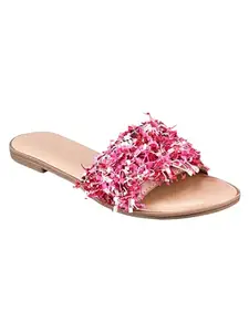 Selfiee Fashionate Flats Red Sandals Amazing Design Stylish Latest & Trending Flats for Women And Girls