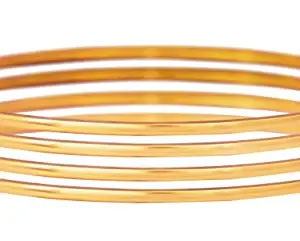 JFL - Jewellery for Less Stylish Traditional One Gram MICRO Gold Plated Bangle Set Gold Jewellery for Women & Girls (Set of 4-210),Valentine