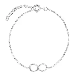 Via Mazzini 92.5-925 Sterling Silver Infinity Love Bracelet for Women, Girls, Friends, Girlfriend Pure Silver (Bracelet0317)