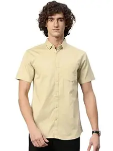 Majestic Man Slim Fit Pure Cotton Half Sleeve Solid Casual Shirt