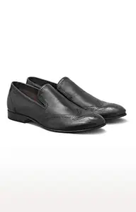 Ruosh Men's Black Leather Formal Shoes (1101056410)