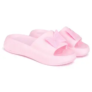 Bersache Pink Lightweight Stylish Flip Flop With Sole For Women