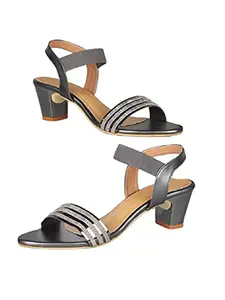 WalkTrendy Womens Synthetic Grey Sandals With Heels - 4 UK (Wtwhs628_Grey_37)