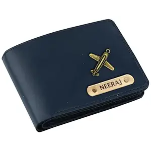 The Unique Gift Studio Personalized Wallet for Men and Boys | Leather Customized Purse with Name & Charm | Unique Birthday/Anniversary Gift for Men - Blue Wallet