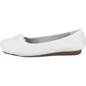 Clarks Women's Freckle Ice White Leather Leathe Boots-7 UK/India (41 EU) (91203544554070)