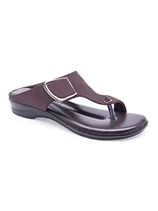 AROOM Women and Girls Fashion Flats Sandals Latest Fashion Stylish Sandals and Casual Slippers (Brown, numeric_9)
