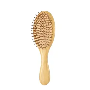 Bamboo Wooden Hair Brush with Massage Bristles, Detangling Comb for Hair Care and Scalp Massage, Durable