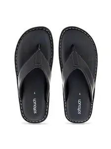 Khadim's Softouch Black Casual Flip Flops for Men (5240426)