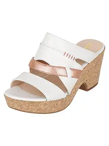 Clarks White Combi Coloured Womens Strappy Sandals (Size: 7)-26151651