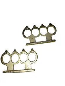 Finger Ring For unisex self defense pack of 2 gold