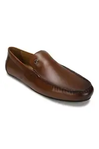 Louis Philippe Men Brown PU Slip Ons