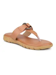 INC.5 Women Tan Open Toe Flats