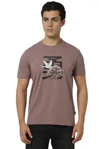 Van Heusen Men's Regular Fit T-Shirt (VXKCCRGFR12688_Brown