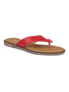 Inc.5 Women Red Textured Open Toe Flats