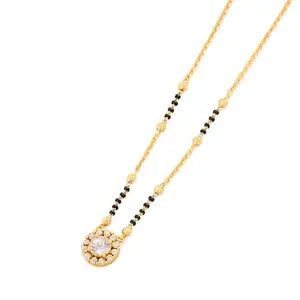 STREE STORE Classic Imitation Gold Plated Mangalsutra with Dazzling Floral Pendant