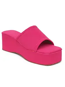jynx Stylish Sandal For Women And Girls. Casual and Fashionable Flatform - Heels (PINK, numeric_7)