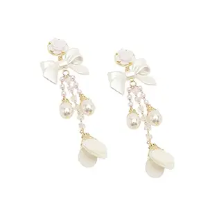 SOHI Gold Plated Pearl Contemporary Drop Earring For Women and girls, Fashion Accessories, jewellery for women, drop earrings, artificial earrings for women (6384)