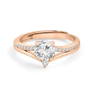 ZAVYA 925 Sterling Silver Solitaire Rose Gold Plated 925 Sterling Silver Ring | Gifts For Women And Girls | With Certificate of Authenticity and 925 Hallmark