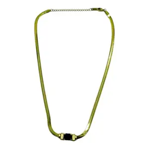 J & C Fashion Arena Beautiful Anti Tarnish Western Necklace with Black Stone for Women and Girls (Golden) - JCFA-AT-NC-00007