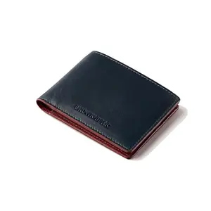 BROWN BEAR RFID Protected Slim Wallet with Contrast Color, Blue/Red