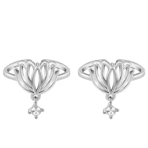GIVA 925 Silver Kanwal Toe Rings| Toe Rings for Women and Girls | With Certificate of Authenticity and 925 Stamp | 6 Month Warranty