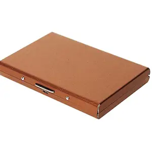 Stealodeal Unisex-Adult's Stainless Steel Front Credit/Debit RFID Blocking Card Holder (Matt-Rose Gold)